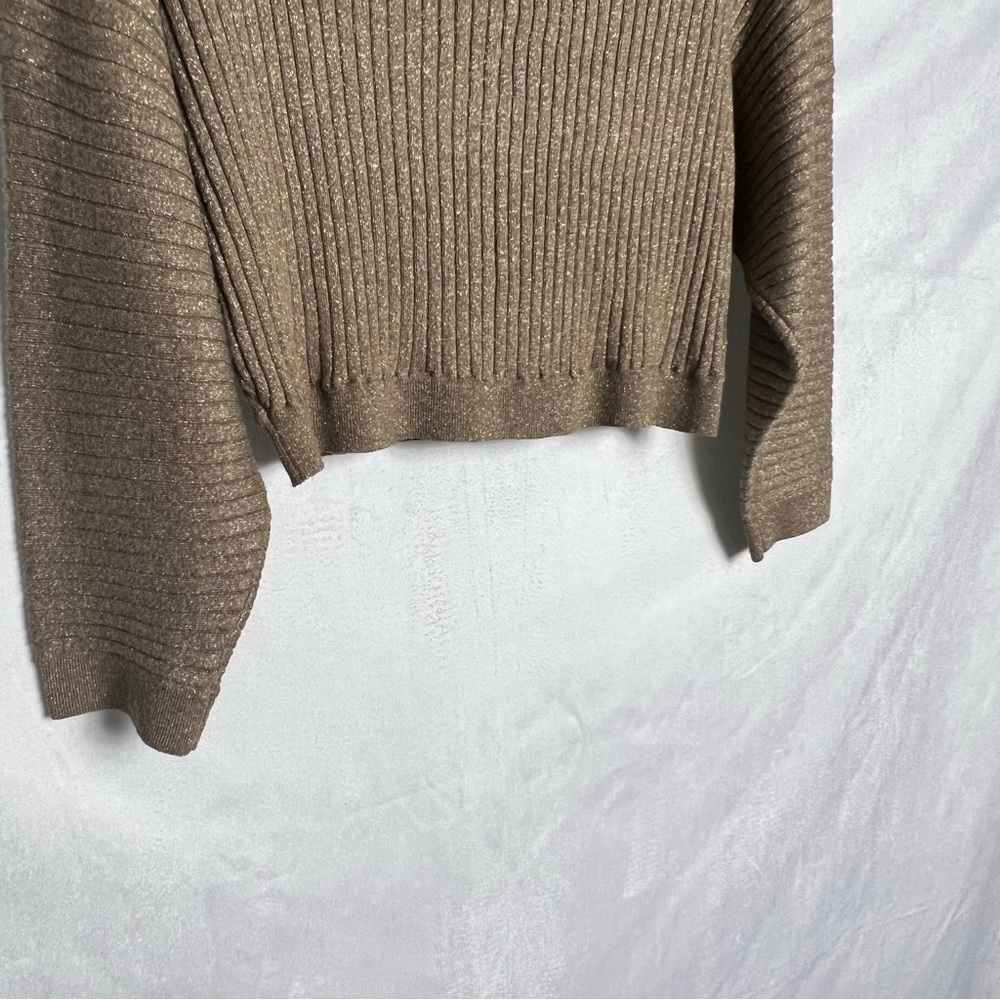 BCBG Metallic Cropped Ribbed Sweater - Picture 5 of 8